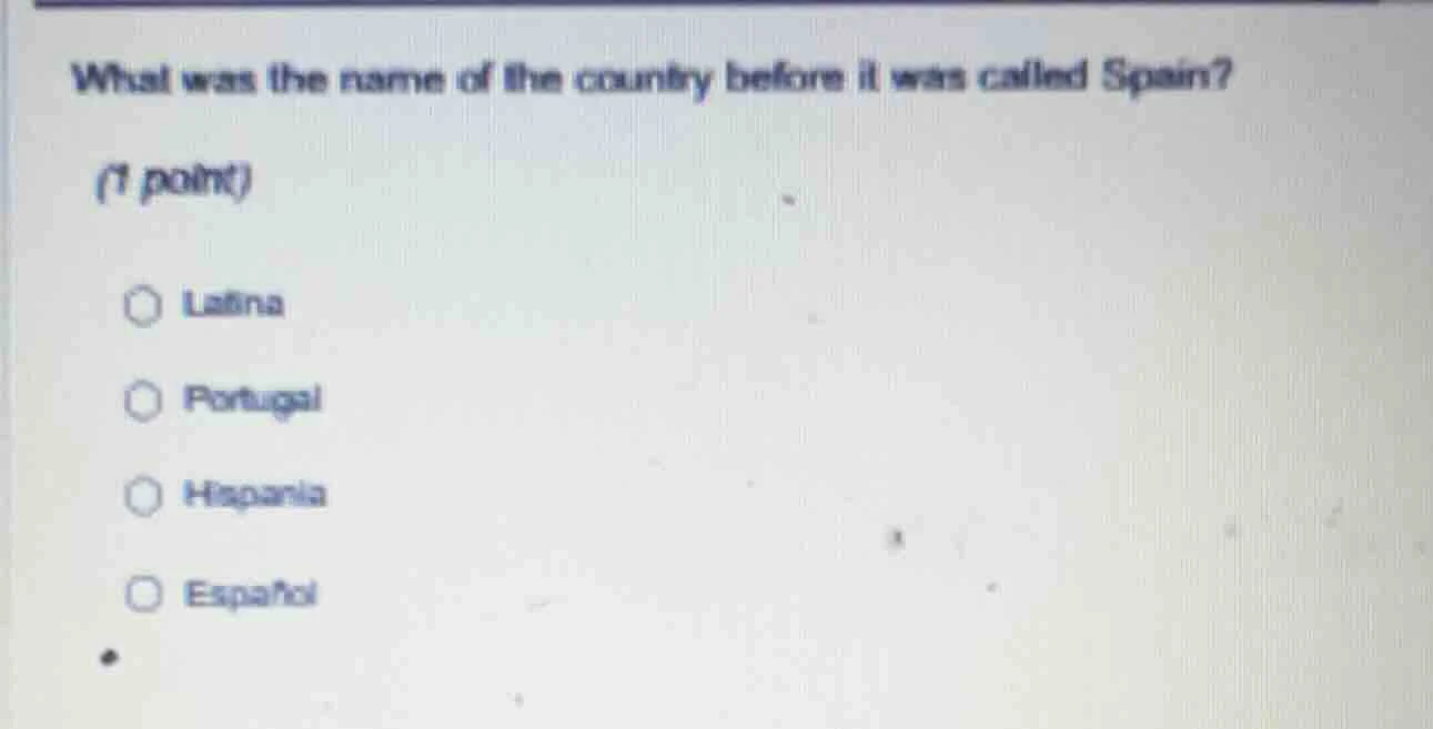 what was the name of the country before it was called spain? (1 point) …