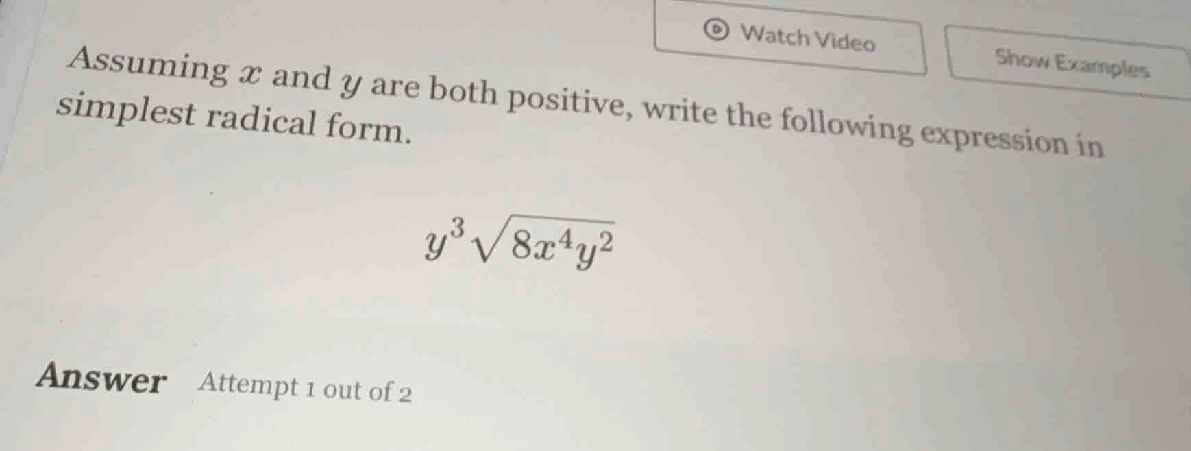 assuming x and y are both positive, write the following expression in s…