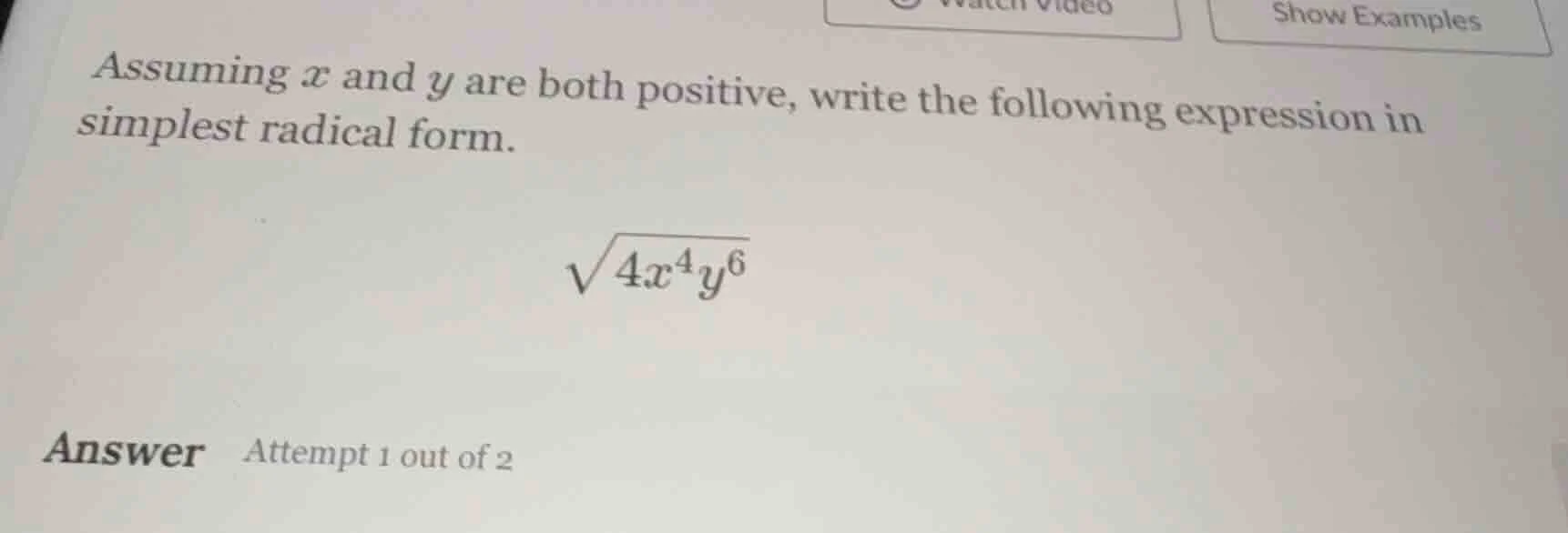 assuming x and y are both positive, write the following expression in s…
