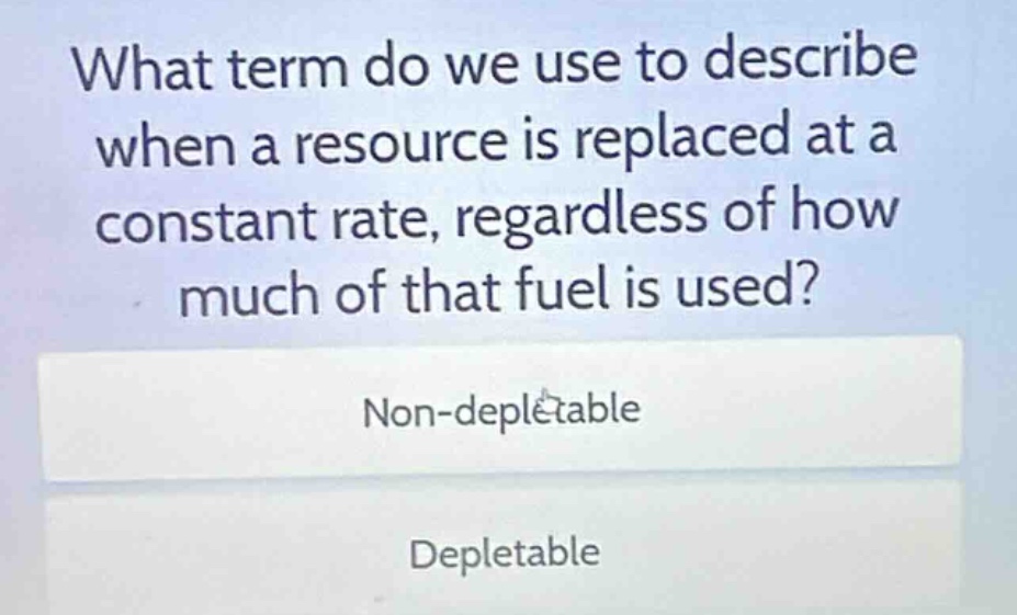 what term do we use to describe when a resource is replaced at a consta…