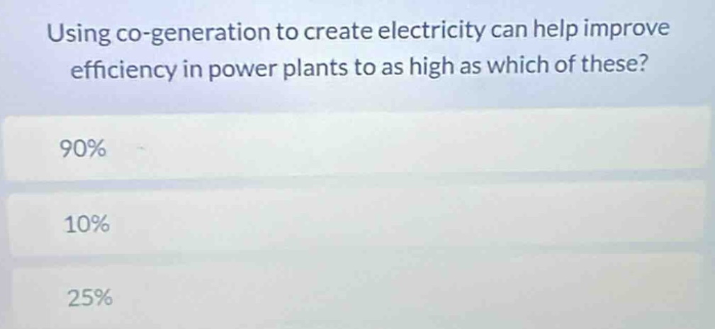 using co-generation to create electricity can help improve efficiency i…