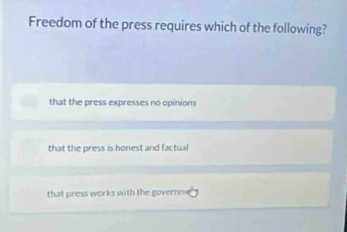 freedom of the press requires which of the following? that the press ex…
