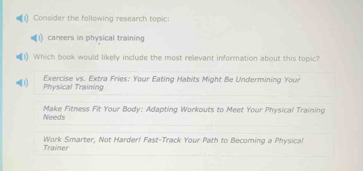 consider the following research topic: careers in physical training whi…