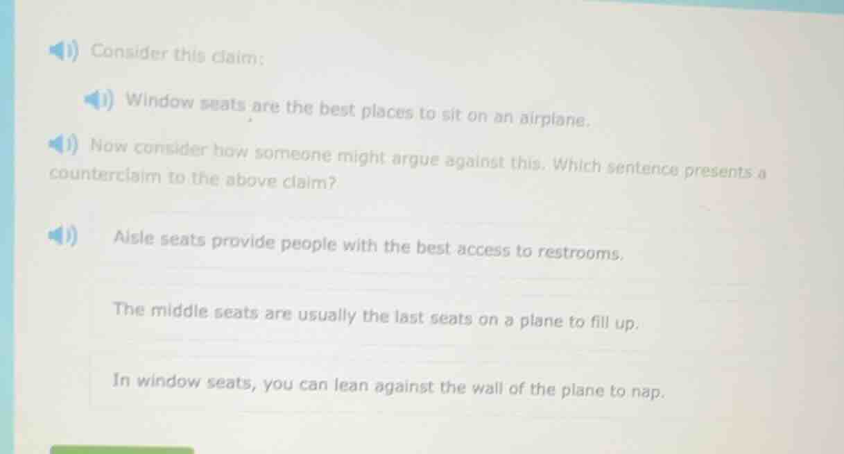 consider this claim: window seats are the best places to sit on an airp…