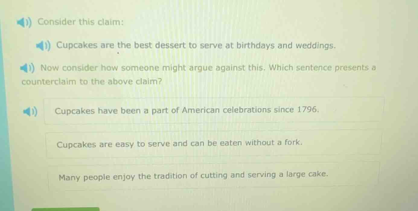 consider this claim: cupcakes are the best dessert to serve at birthday…
