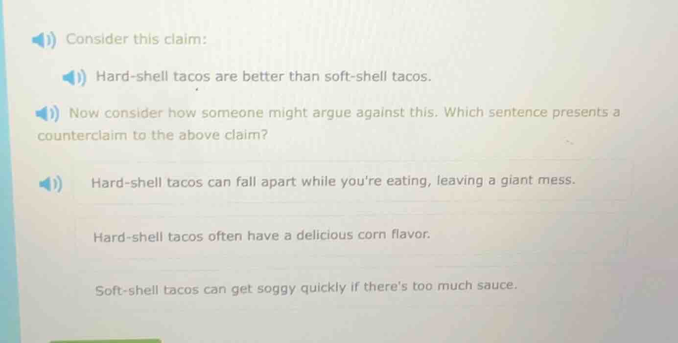 consider this claim: hard - shell tacos are better than soft - shell ta…
