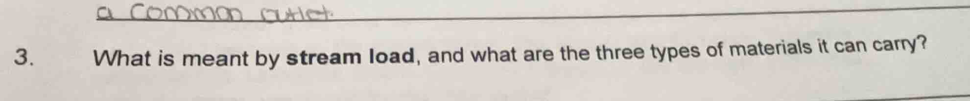3. what is meant by stream load, and what are the three types of materi…