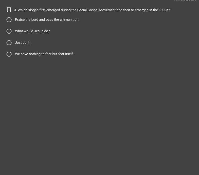 3. which slogan first emerged during the social gospel movement and the…