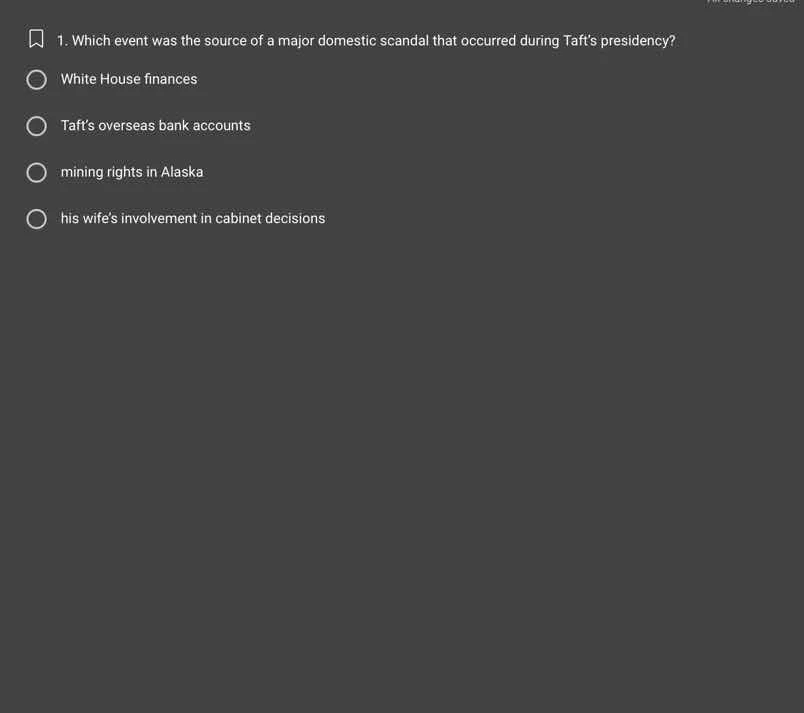 1. which event was the source of a major domestic scandal that occurred…