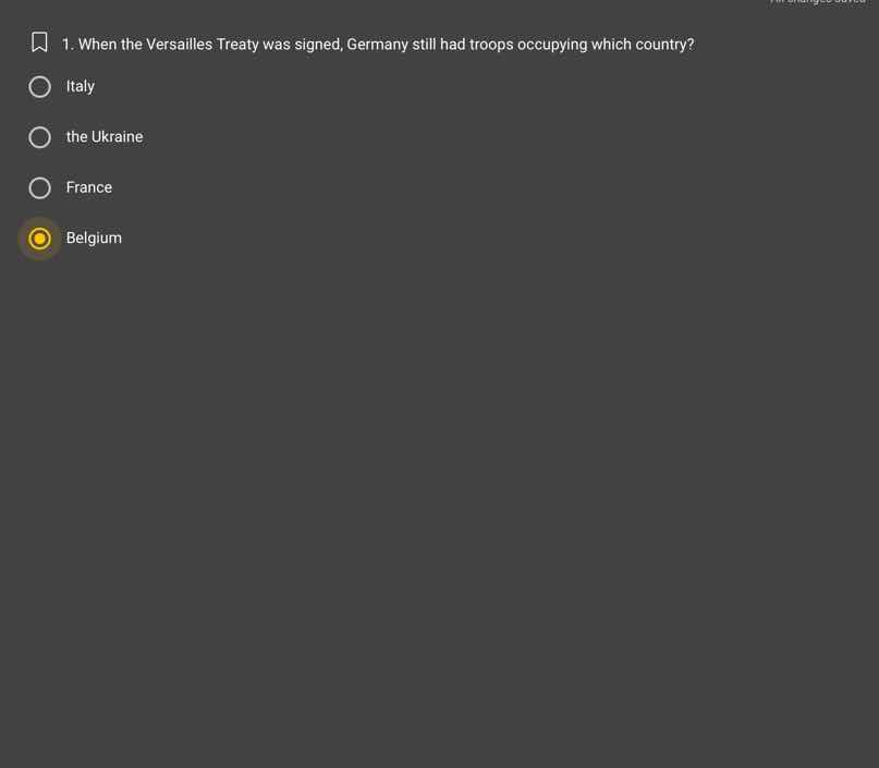 1. when the versailles treaty was signed, germany still had troops occu…