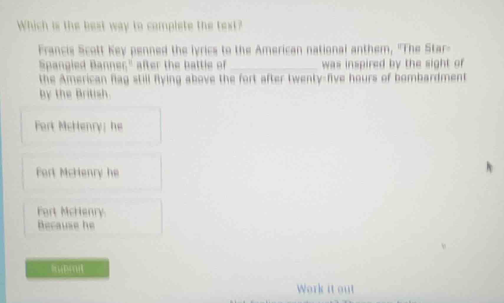 which is the best way to complete the text? francis scott key penned th…