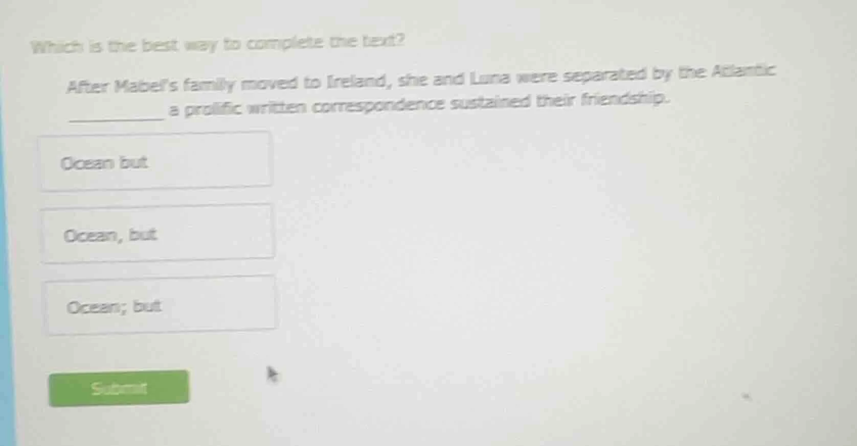 which is the best way to complete the text? after mabel’s family moved …