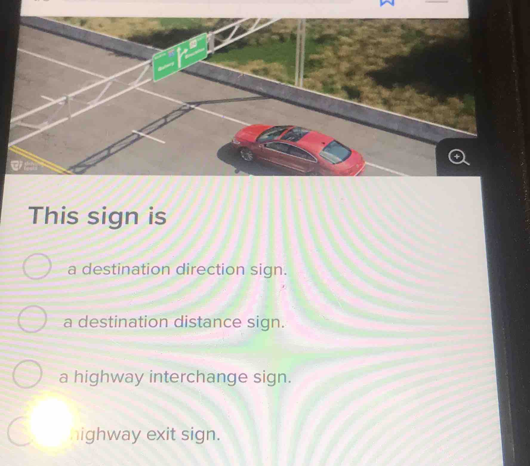 this sign is a destination direction sign. a destination distance sign.…