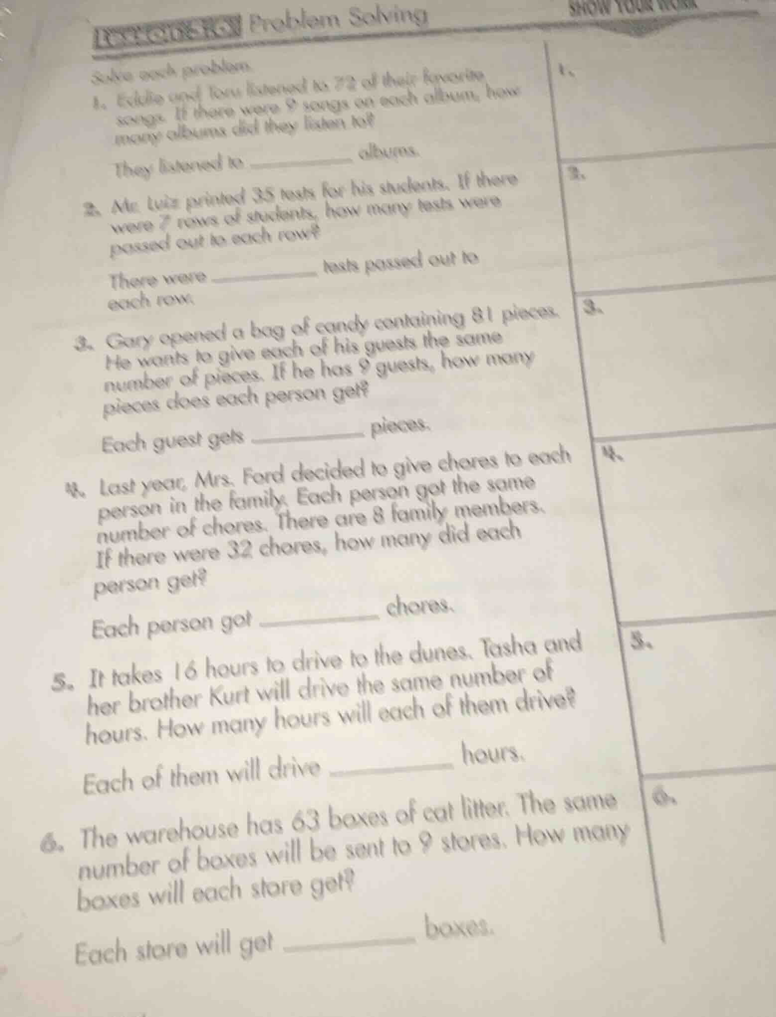 lesson 1-10 problem solving solve each problem. 1. eddie and tom listen…