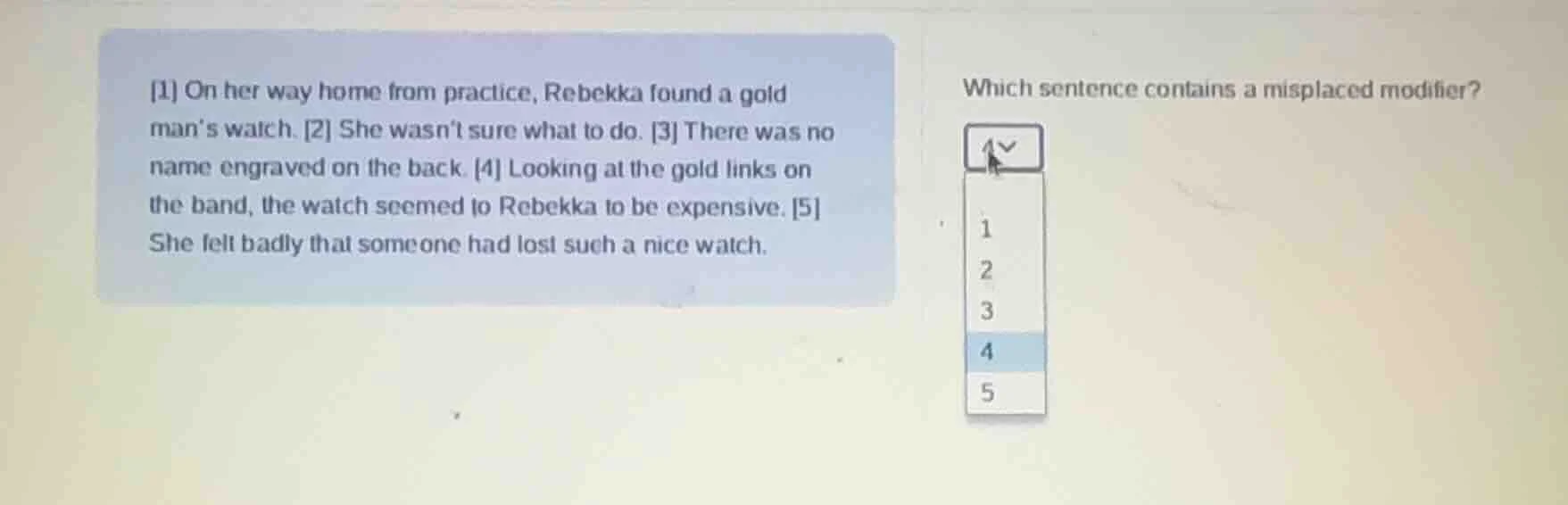 1 on her way home from practice, rebekka found a gold man’s watch. 2 sh…