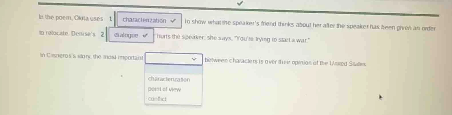 in the poem, okita uses 1 characterization to show what the speaker’s f…