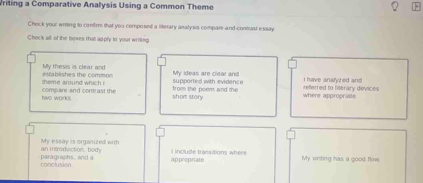 writing a comparative analysis using a common theme check your writing …