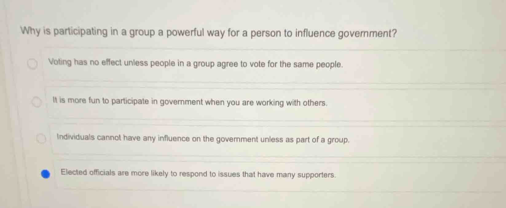 why is participating in a group a powerful way for a person to influenc…