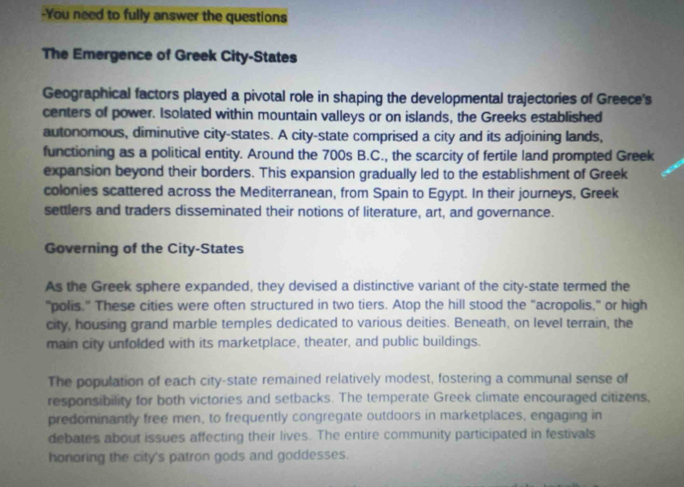 -you need to fully answer the questions the emergence of greek city-sta…