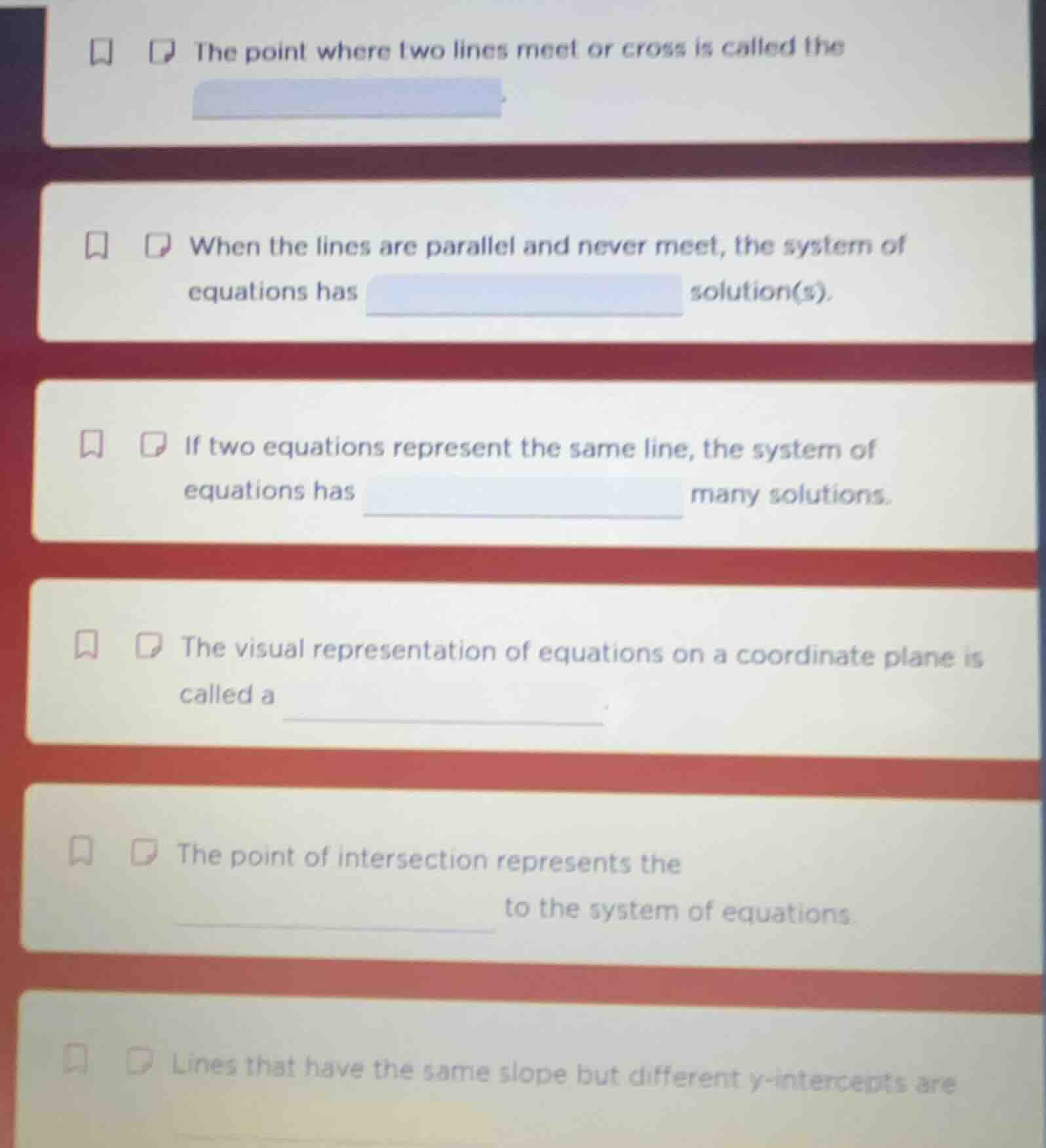 the point where two lines meet or cross is called the ________. when th…