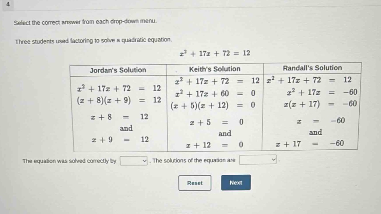 select the correct answer from each drop-down menu. three students used…