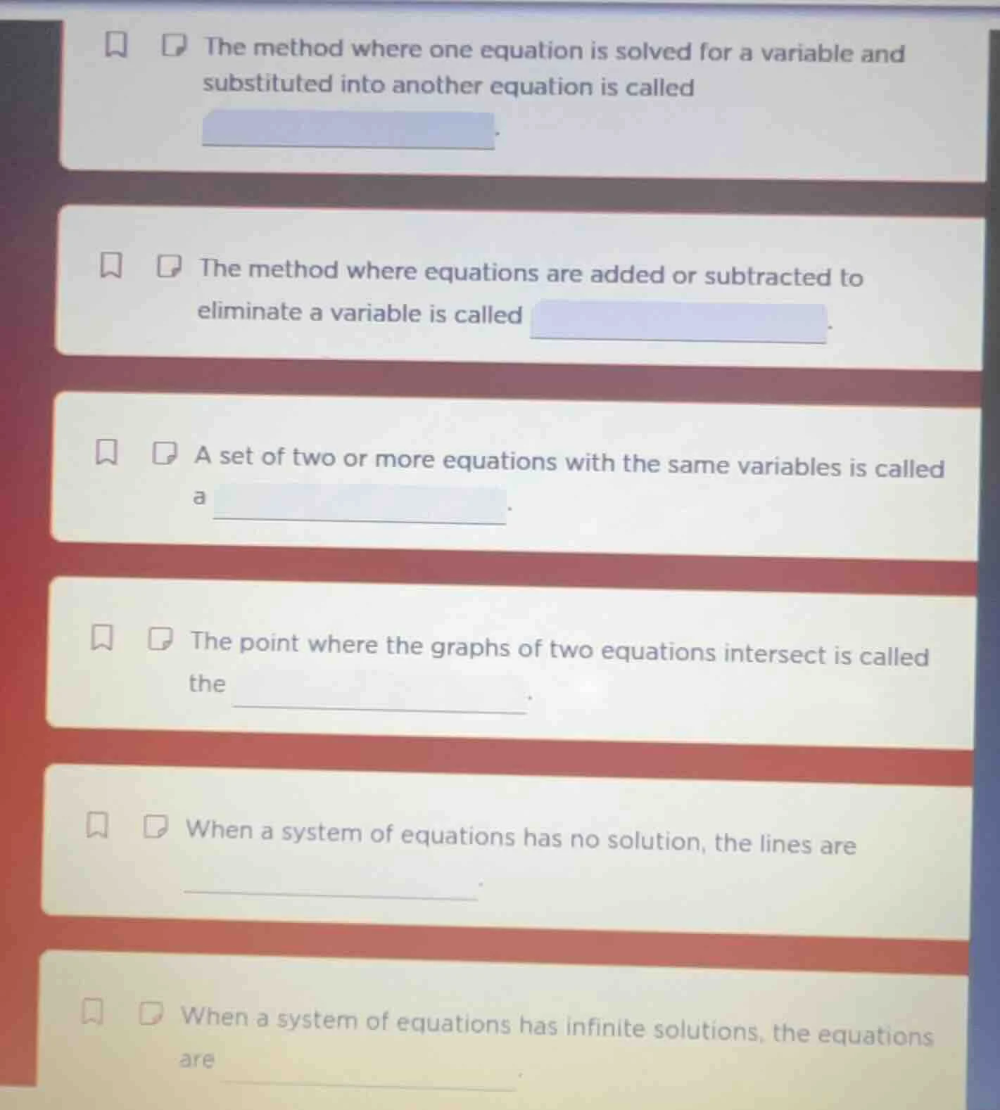 the method where one equation is solved for a variable and substituted …