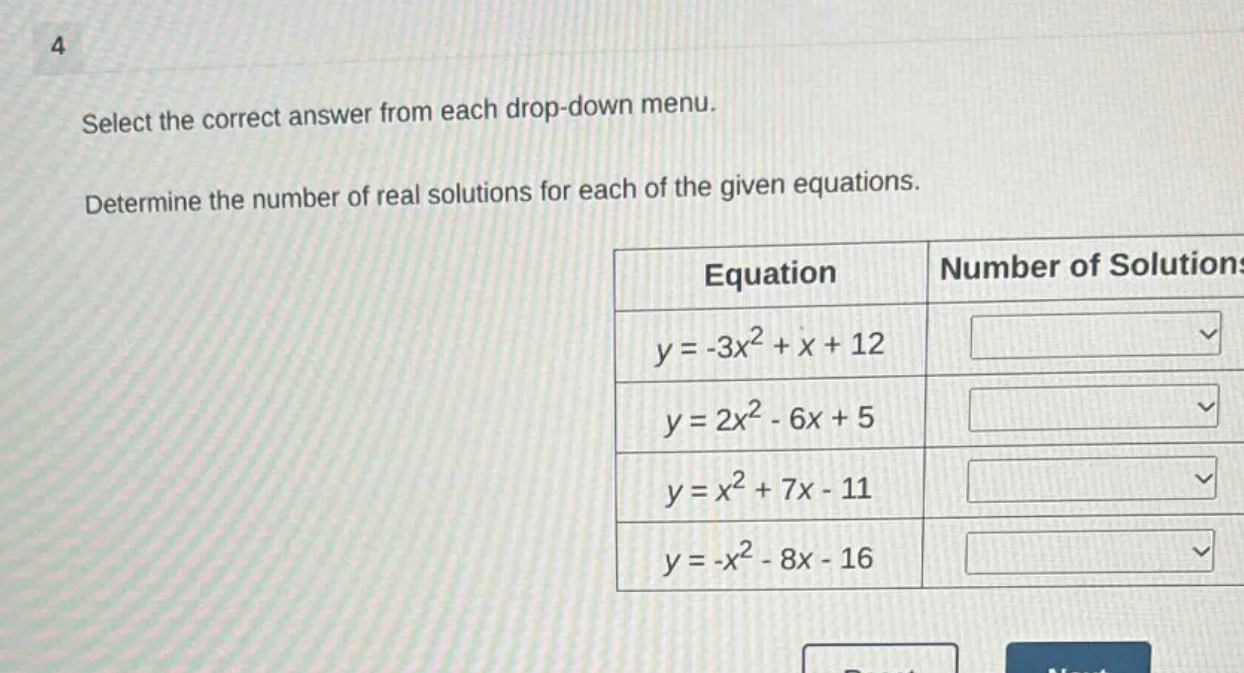 4 select the correct answer from each drop - down menu. determine the n…