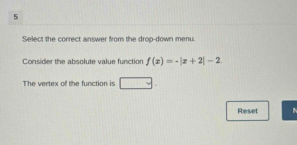 5 select the correct answer from the drop - down menu. consider the abs…