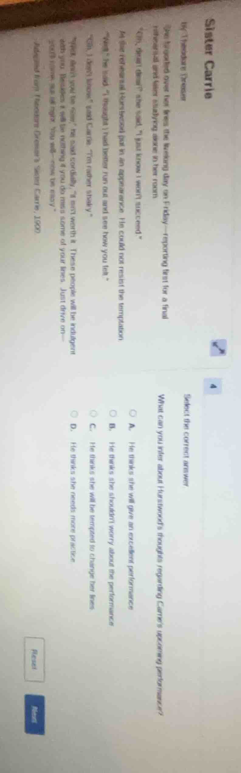 sister carrie by theodore dreiser she stretched over her bed the evenin…