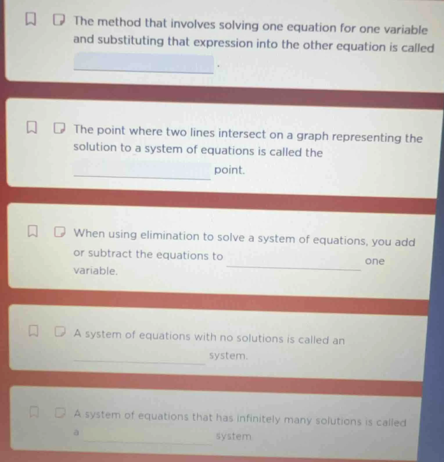 the method that involves solving one equation for one variable and subs…
