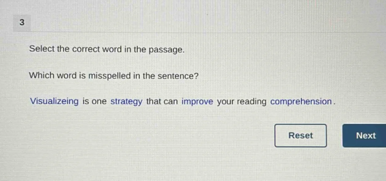 3 select the correct word in the passage. which word is misspelled in t…