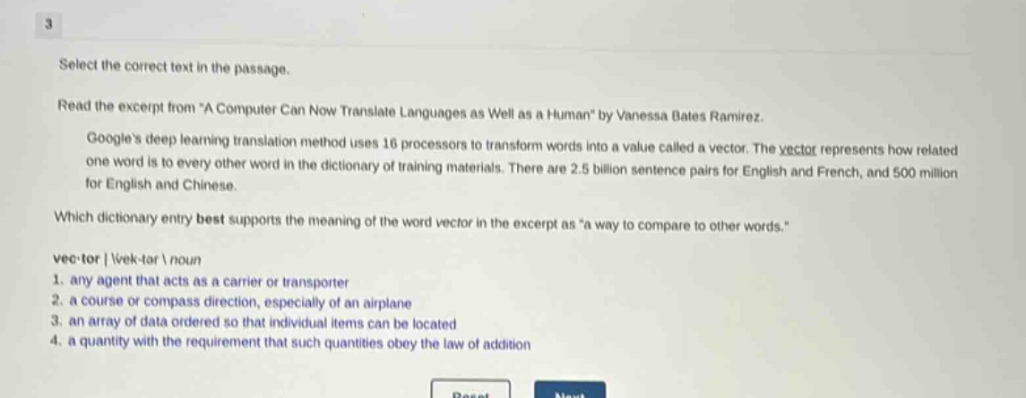 3 select the correct text in the passage. read the excerpt from \a comp…