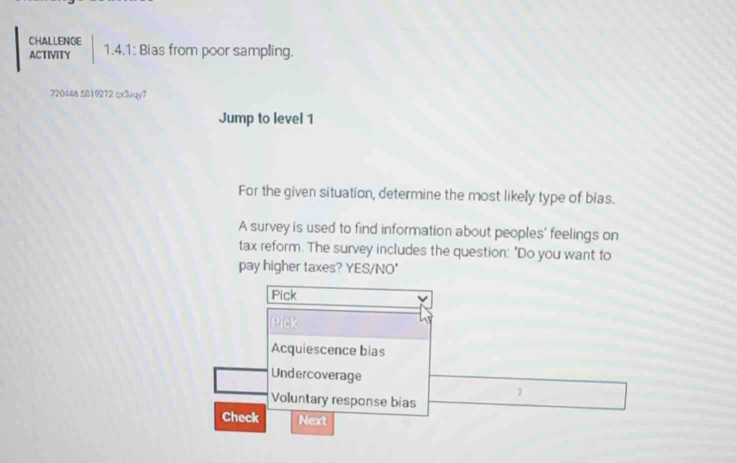 challenge activity 1.4.1: bias from poor sampling. 720468 5810272 cx5uy…