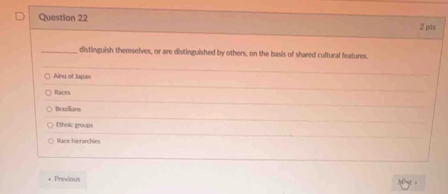 question 22 2 pts ______ distinguish themselves, or are distinguished b…