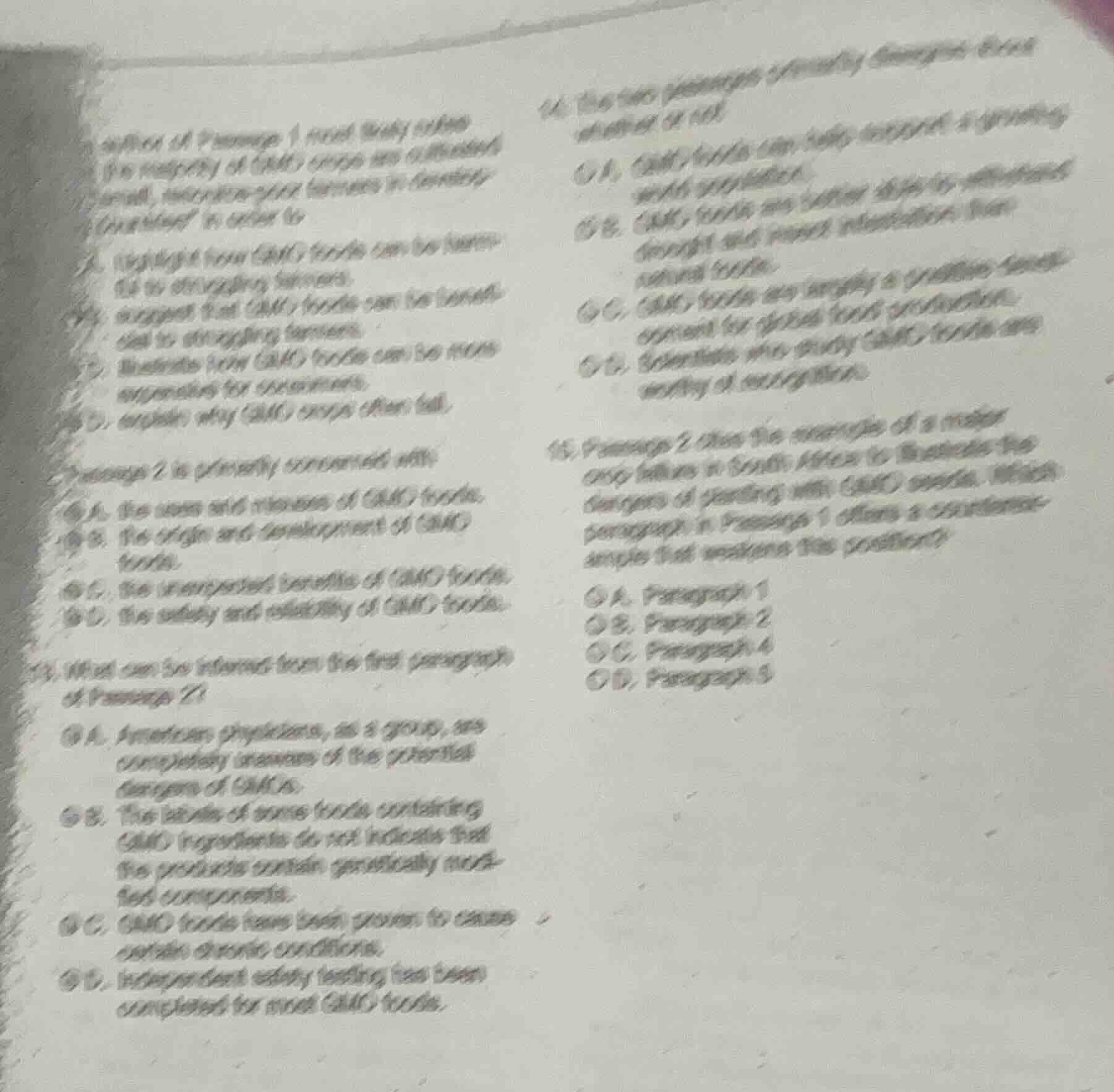 13. the author of passage 1 most likely refers to the majority of gm(?)…