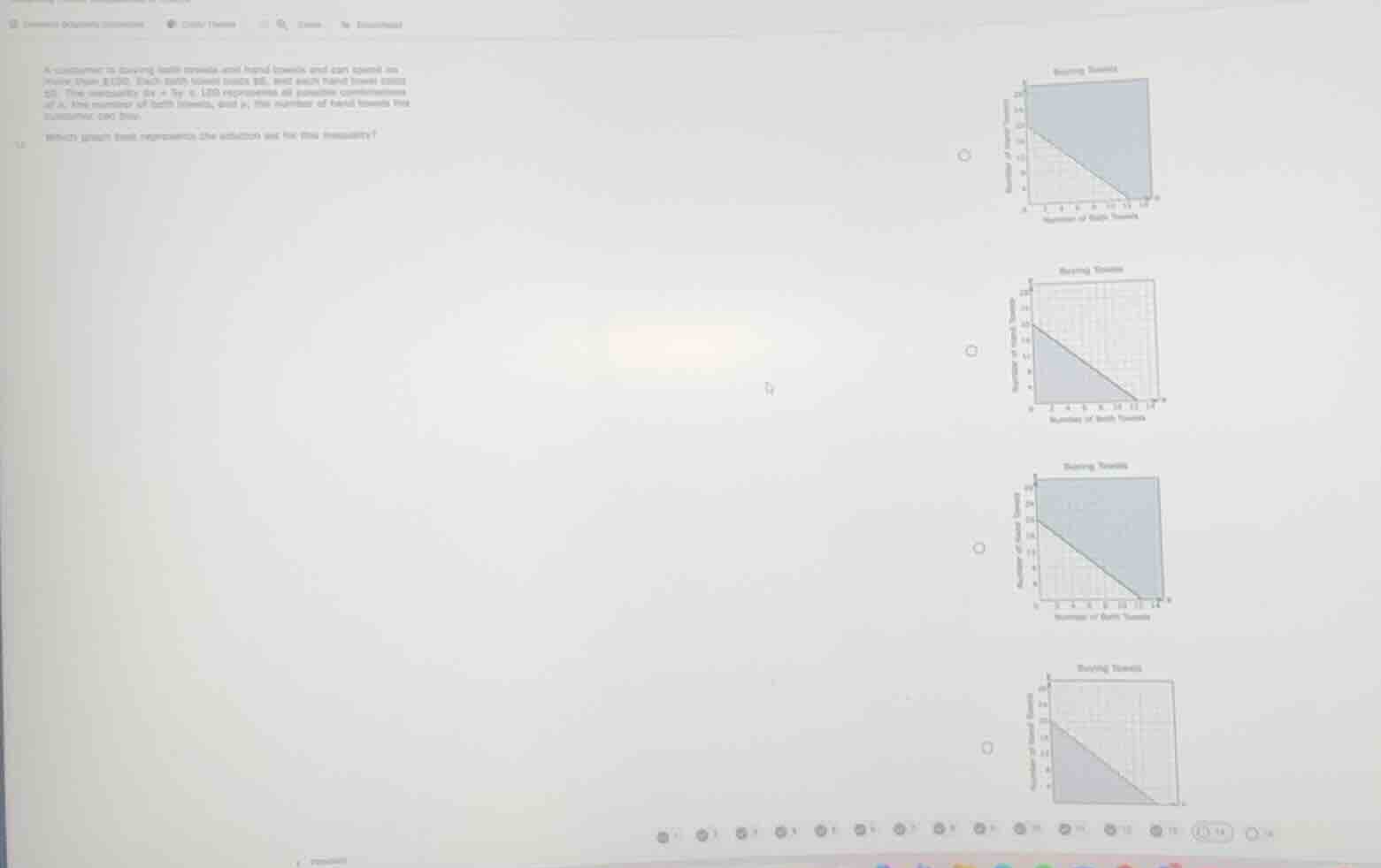 a customer is buying bath towels and hand towels and can spend no more …