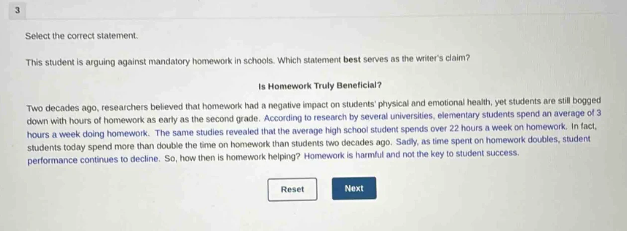 3 select the correct statement. this student is arguing against mandato…