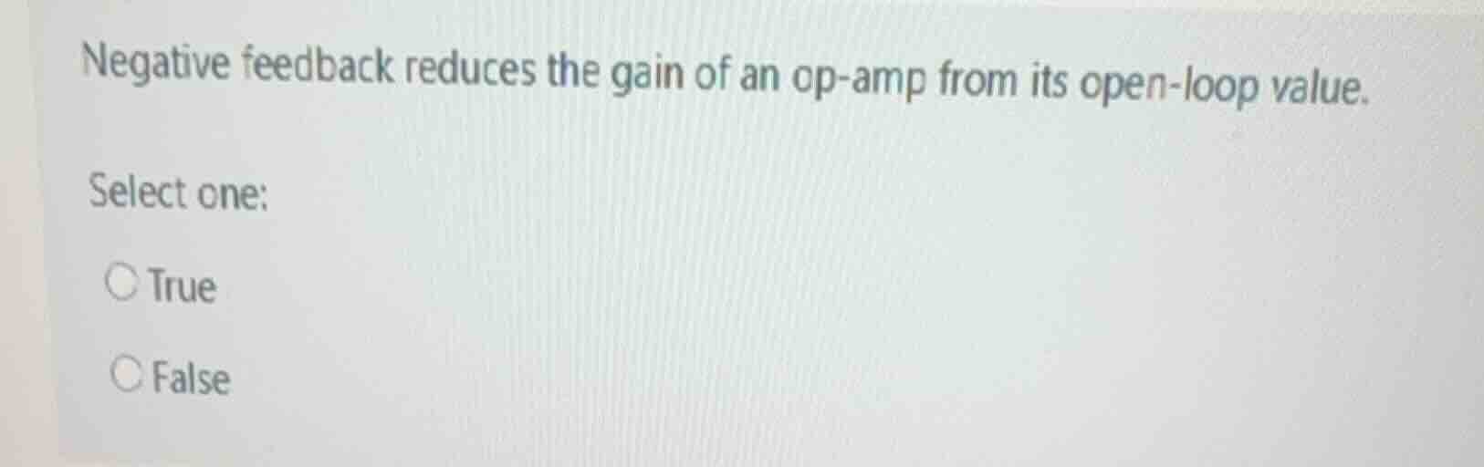 negative feedback reduces the gain of an op-amp from its open-loop valu…
