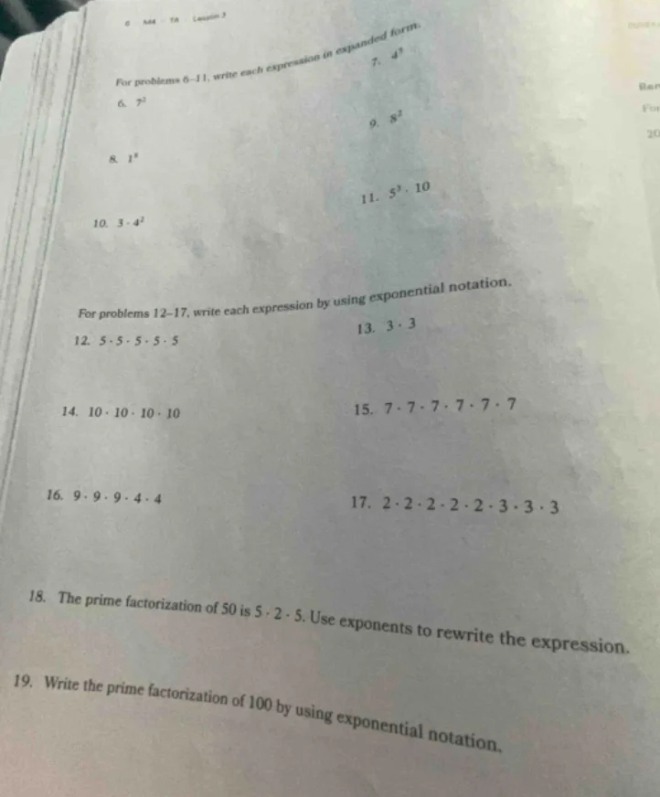 6. m4 15 lesson 5 for problems 6–11, write each expression in expanded …