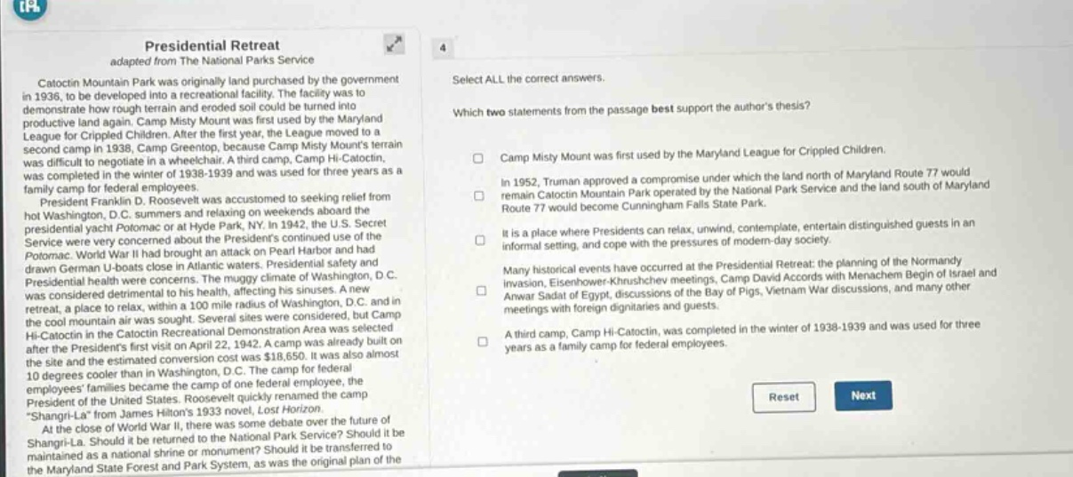 presidential retreat adapted from the national parks service catoctin m…