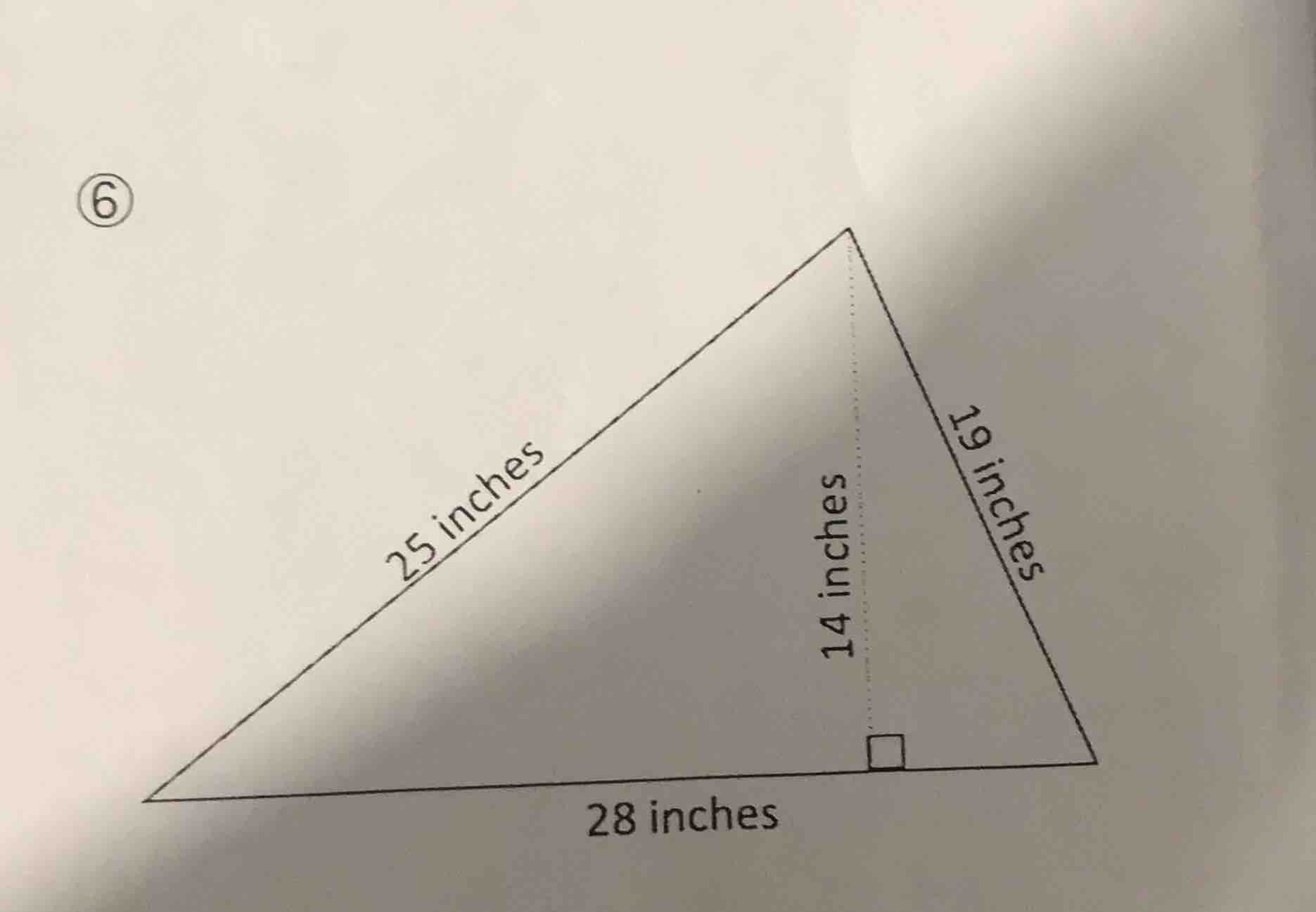 6 25 inches 14 inches 19 inches 28 inches