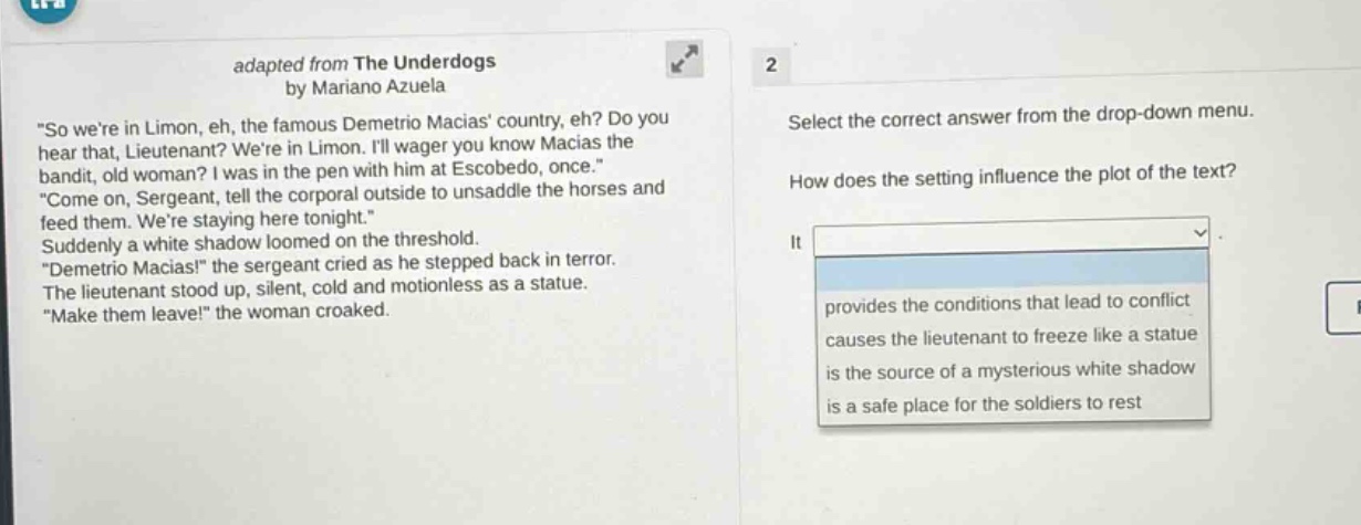 adapted from the underdogs by mariano azuela \so were in limon, eh, the…