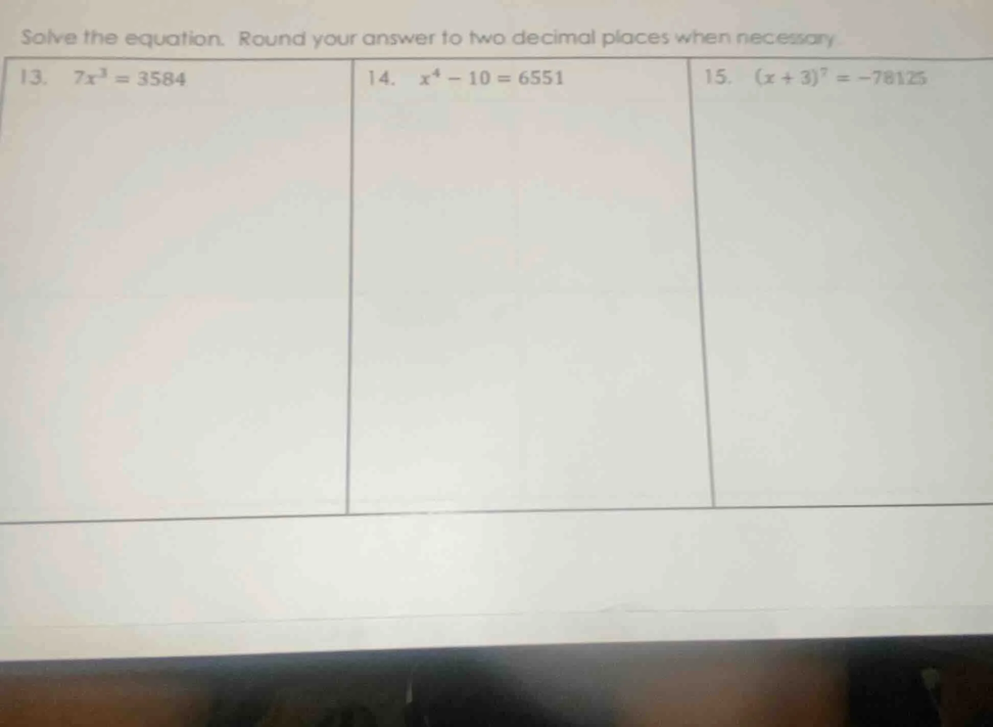 solve the equation. round your answer to two decimal places when necess…