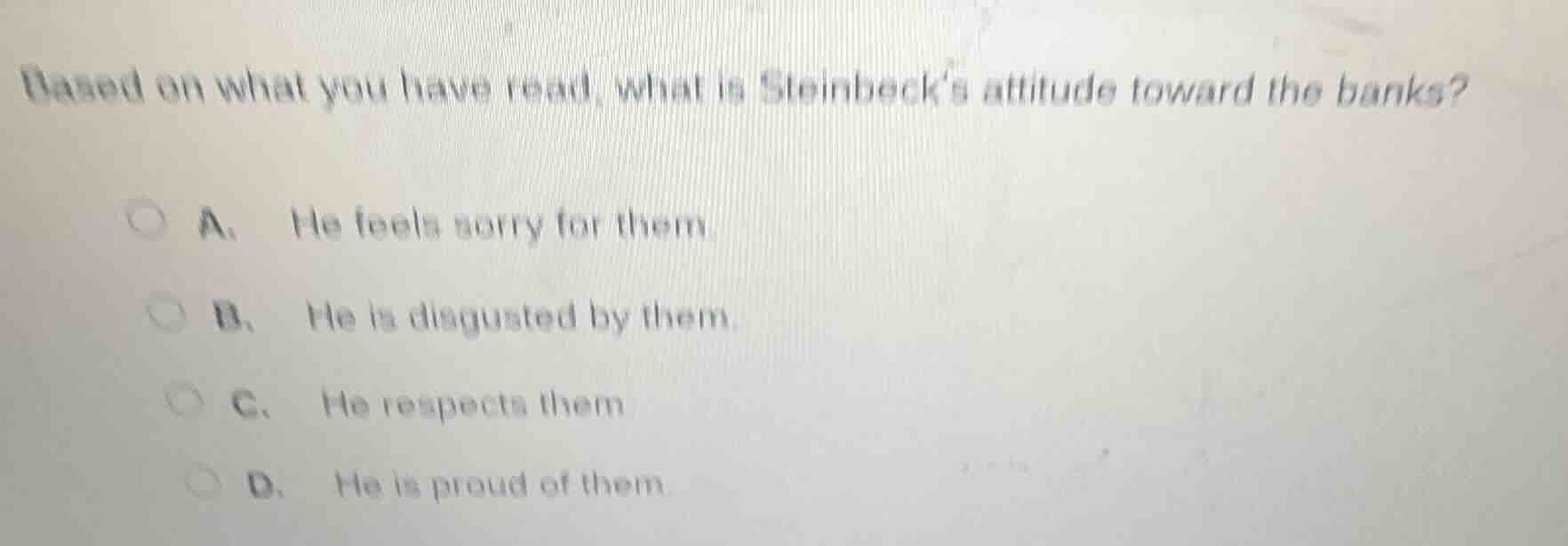 based on what you have read, what is steinbecks attitude toward the ban…