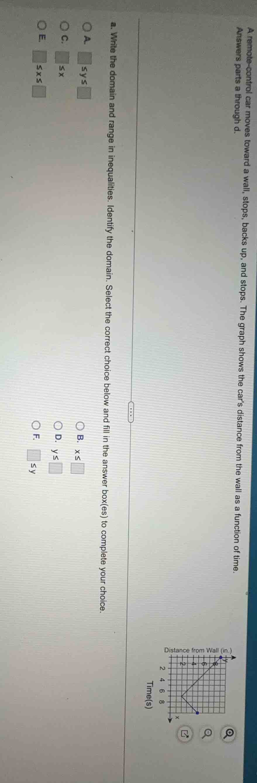 a remote - control car moves toward a wall, stops, backs up, and stops.…