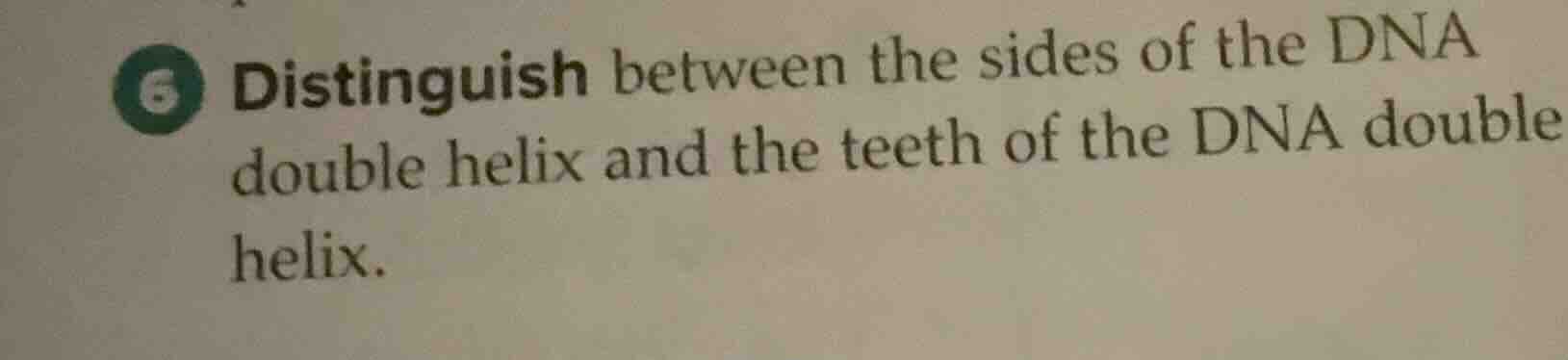 6 distinguish between the sides of the dna double helix and the teeth o…