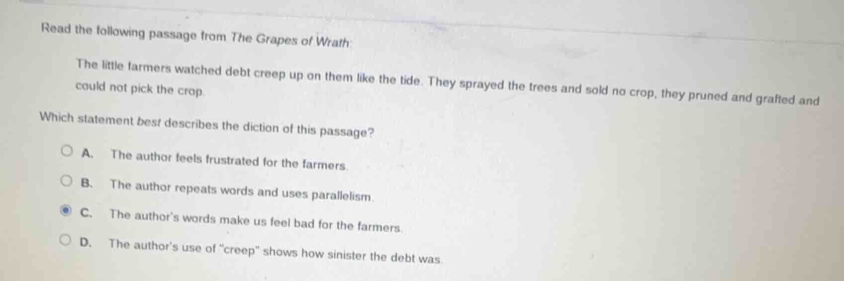 read the following passage from the grapes of wrath: the little farmers…