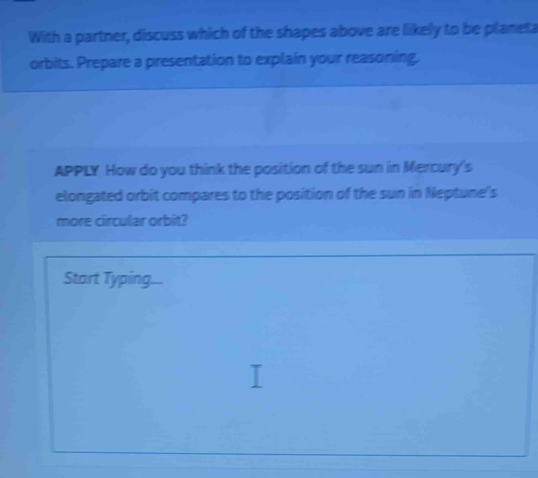 with a partner, discuss which of the shapes above are likely to be plan…
