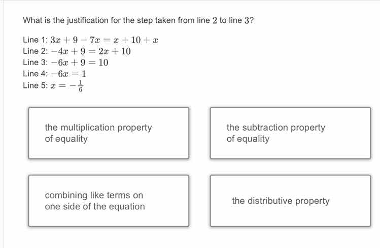 what is the justification for the step taken from line 2 to line 3? lin…