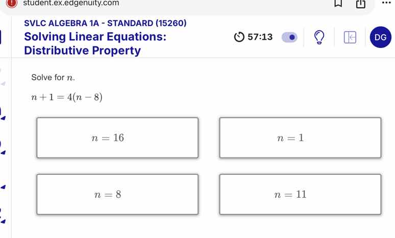 svlc algebra 1a - standard (15260) solving linear equations: distributi…
